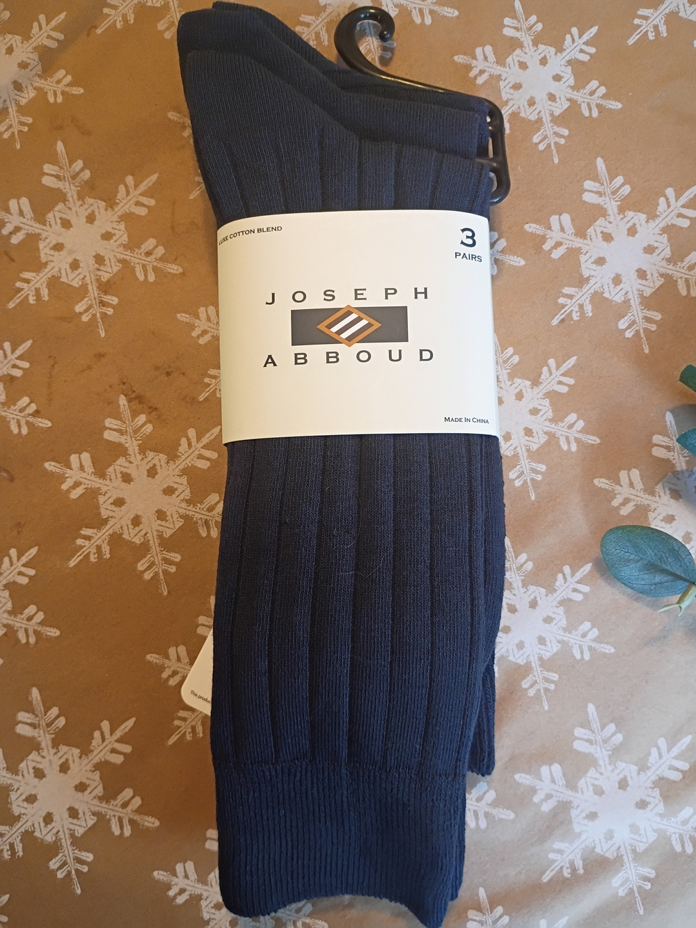 NWT Men's Joseph Abboud Navy Ribbed Dress Socks - 3 Pack
